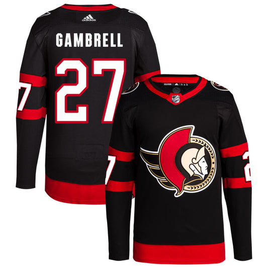 Dylan Gambrell Ottawa Senators adidas Home Primegreen Authentic Pro Jersey - Black