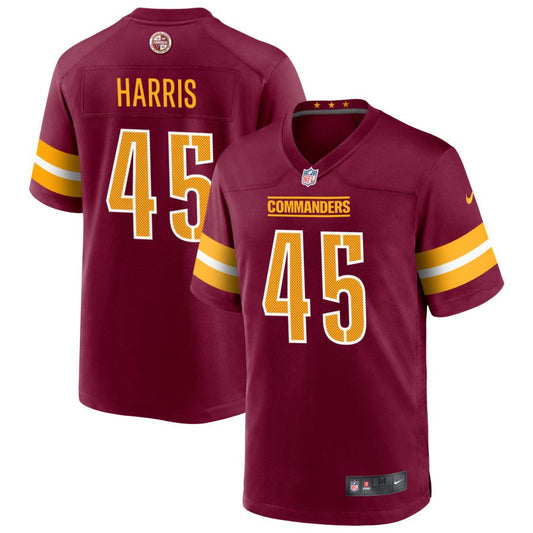 De'Jon Harris Washington Commanders Nike Game Player Jersey - Burgundy