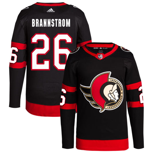 Erik Brannstrom Ottawa Senators adidas Home Primegreen Authentic Pro Jersey - Black