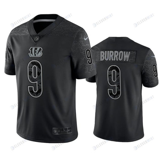 Joe Burrow 9 Cincinnati Bengals Black Reflective Limited Jersey - Men