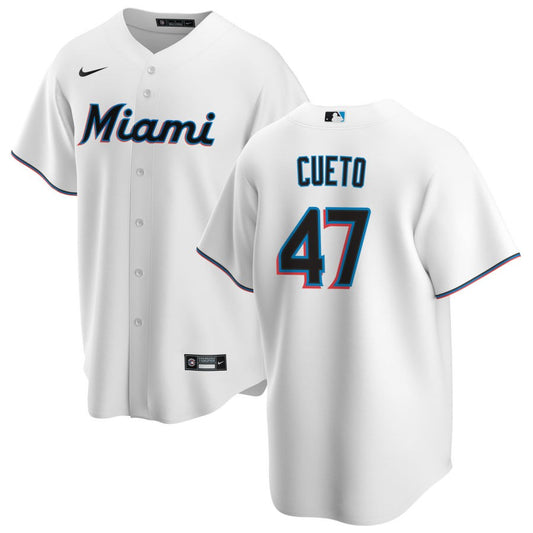 Johnny Cueto Miami Marlins Nike Youth Home Replica Jersey - White