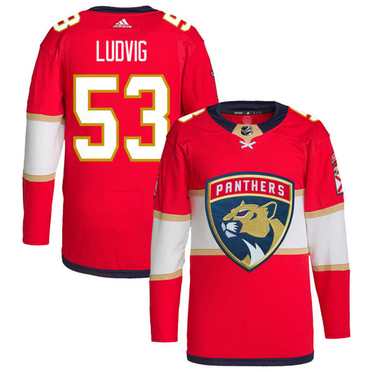 John Ludvig Florida Panthers adidas Home Primegreen Authentic Pro Jersey - Red