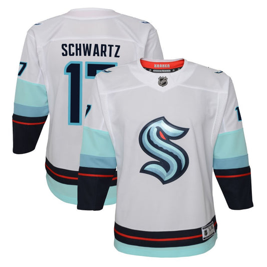 Jaden Schwartz Seattle Kraken Youth Away Premier Jersey - White