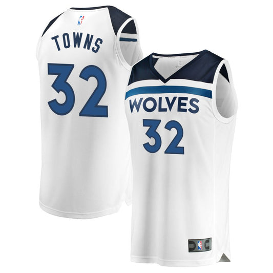 Karl-Anthony Towns Minnesota Timberwolves Fanatics Branded Fast Break Replica Jersey White - Association Edition
