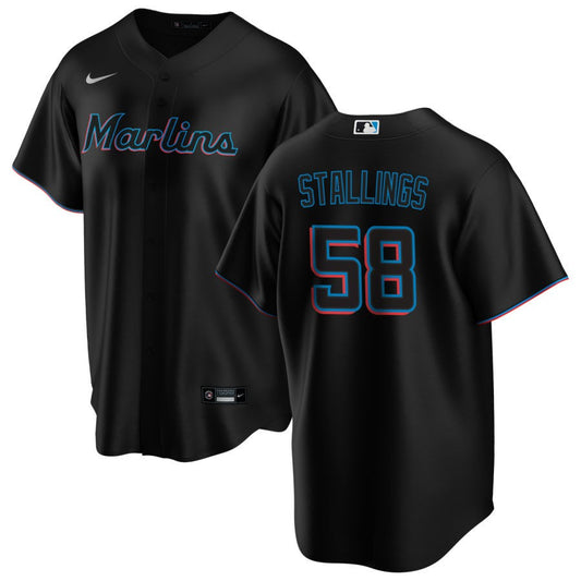 Jacob Stallings Miami Marlins Nike Alternate Replica Jersey - Black