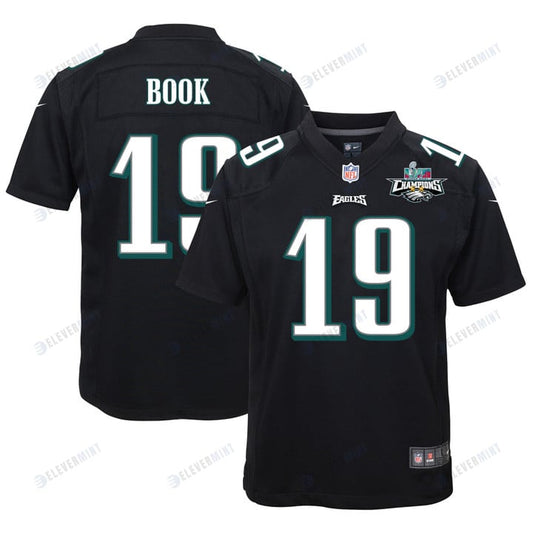 Ian Book 19 Philadelphia Eagles Super Bowl LVII Champions 2 Stars Youth Game Jersey - Black