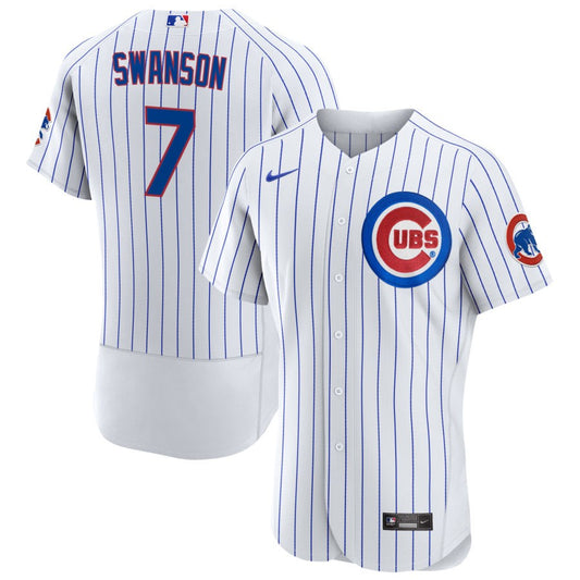 Dansby Swanson Chicago Cubs Nike Home Authentic Jersey - White