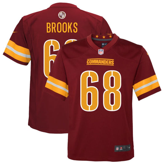 Curtis Brooks Washington Commanders Nike Youth Game Player Jersey - Burgundy