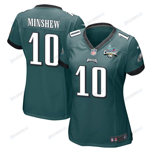 Gardner Minshew 10 Philadelphia Eagles Super Bowl LVII Champions 2 Stars Women Game Jersey - Midnight Green