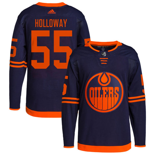Dylan Holloway Edmonton Oilers adidas Alternate Primegreen Authentic Pro Jersey - Navy