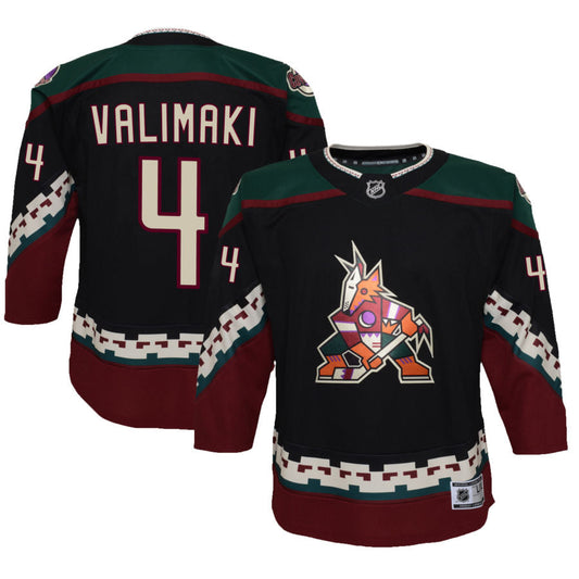 Juuso Valimaki Arizona Coyotes Youth 2021/22 Home Premier Jersey - Black