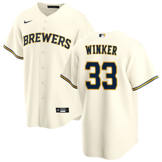 Jesse Winker Milwaukee Brewers Nike Home Replica Jersey - Cream