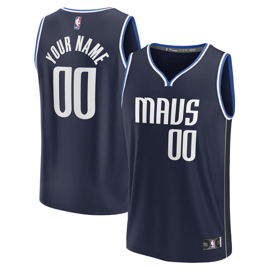 Dallas Mavericks Fanatics Branded Youth Fast Break Replica Custom Jersey - Statement Edition - Navy