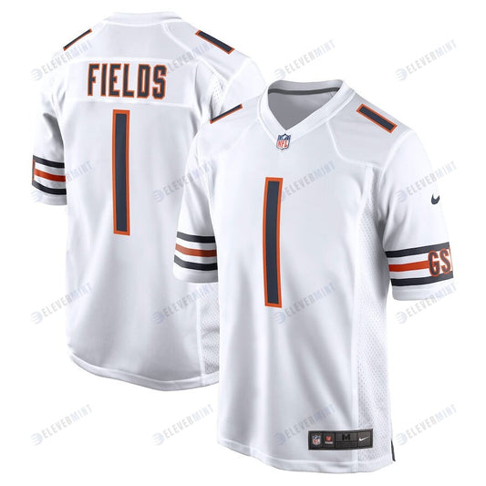 Justin Fields 1 Chicago Bears Men Game Jersey - White