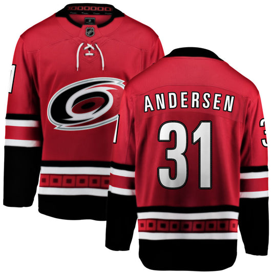 Frederik Andersen Carolina Hurricanes Fanatics Branded Home Breakaway Jersey - Red