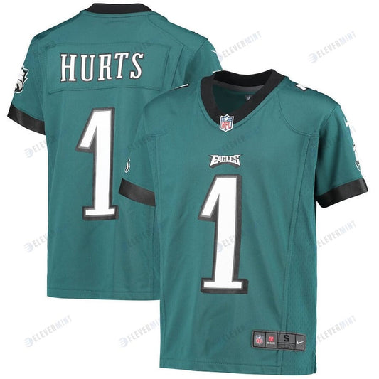 Jalen Hurts 1 Philadelphia Eagles Youth Game Jersey - Midnight Green